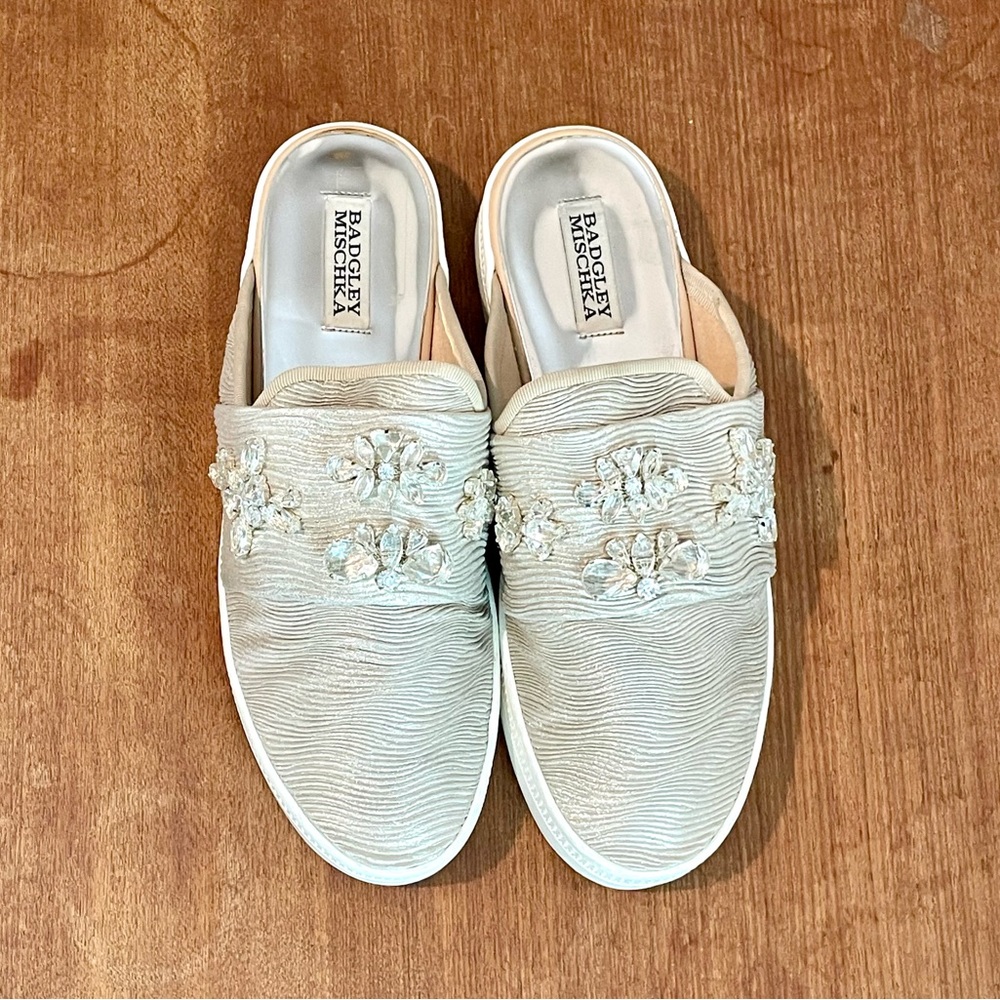 SOLDBadgley Mischka Seline Embelished Mule Slide Sneaker Size 9 - Picture 8 of 15